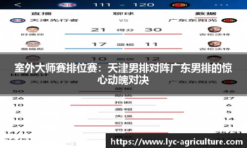 室外大师赛排位赛：天津男排对阵广东男排的惊心动魄对决